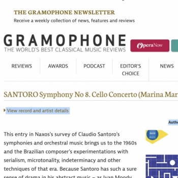 Gramophone UK  |  Crítica CD Santoro 